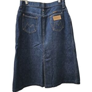Maverick Blue Bell Denim Skirt Midi High Waist Western M Stitch Vintage
